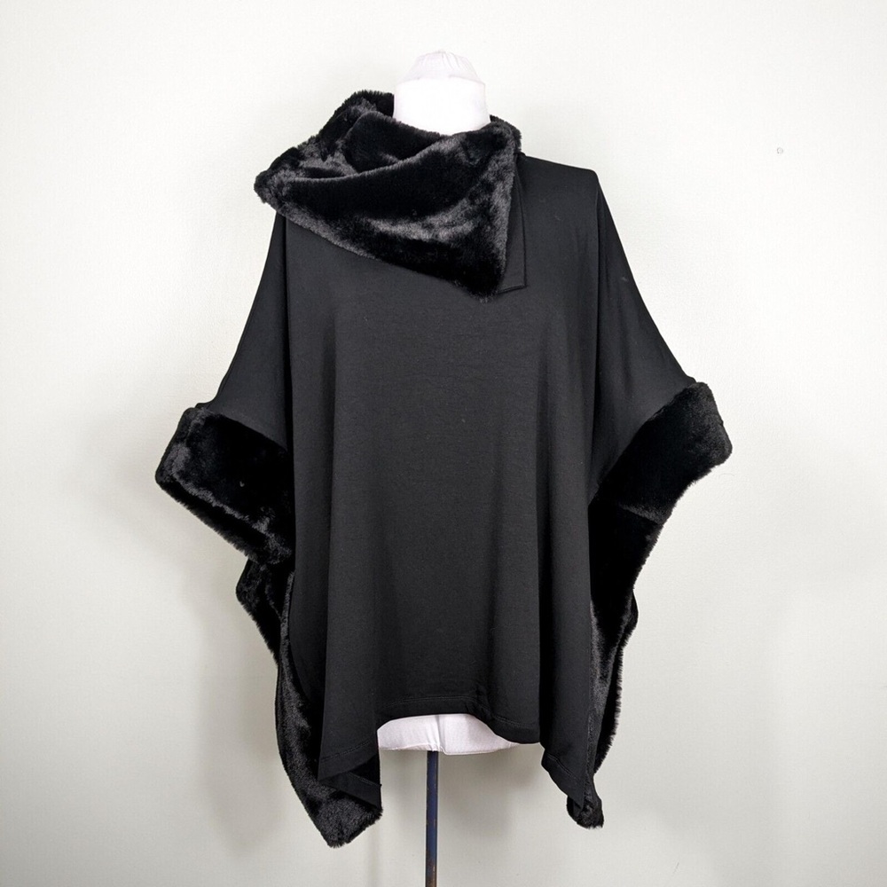 Saks Fifth Avenue faux fur Poncho